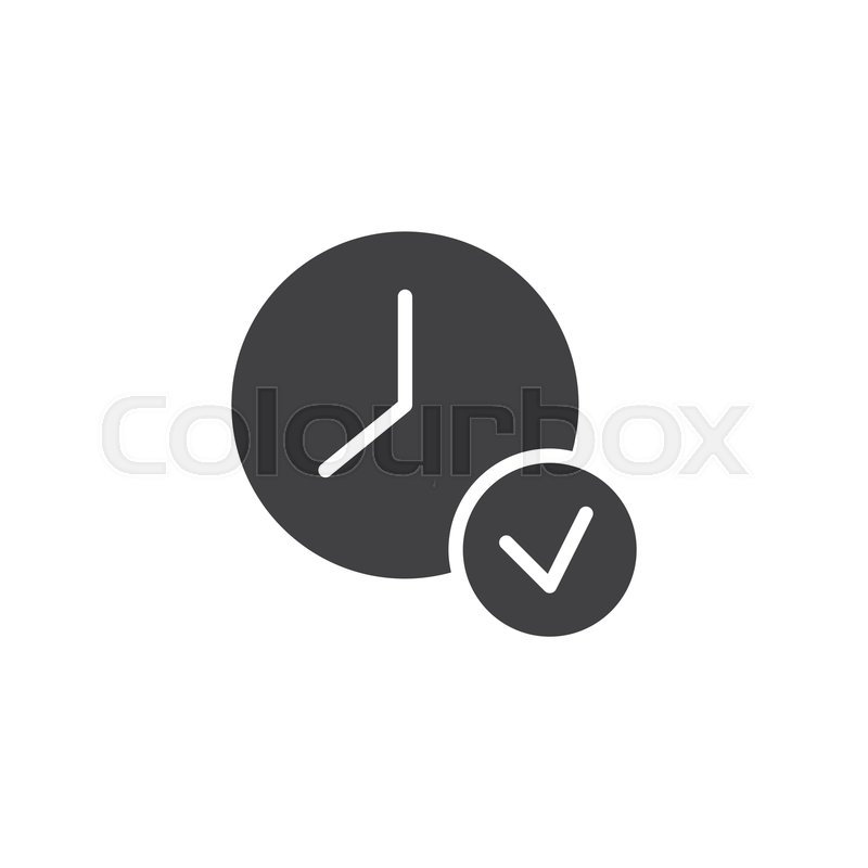 800x800 Clock With Check Mark Vector Icon Stock Vector Colourbox