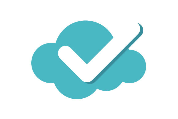 580x386 Cloud Check Mark Vector Logo Graphic