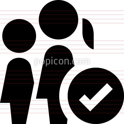 400x400 Female Team With Check Mark Vector Icon