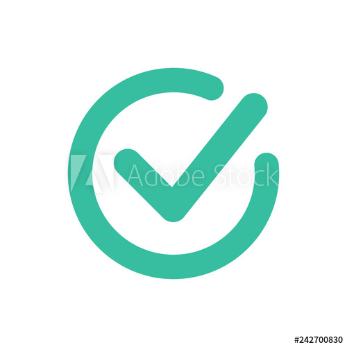 500x500 Check Mark Icon Symbol Vector Tick And Cross Signs Green