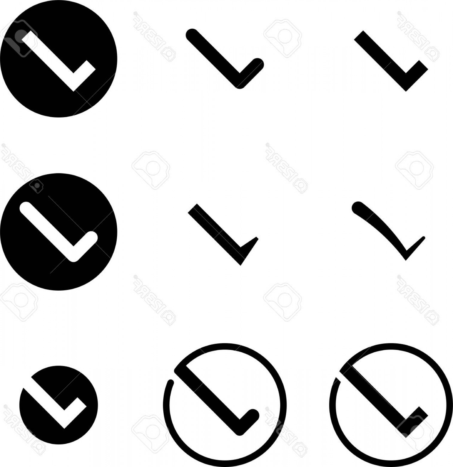1514x1560 Photostock Vector Tick Mark Icon Collection Check Mark Right Mark
