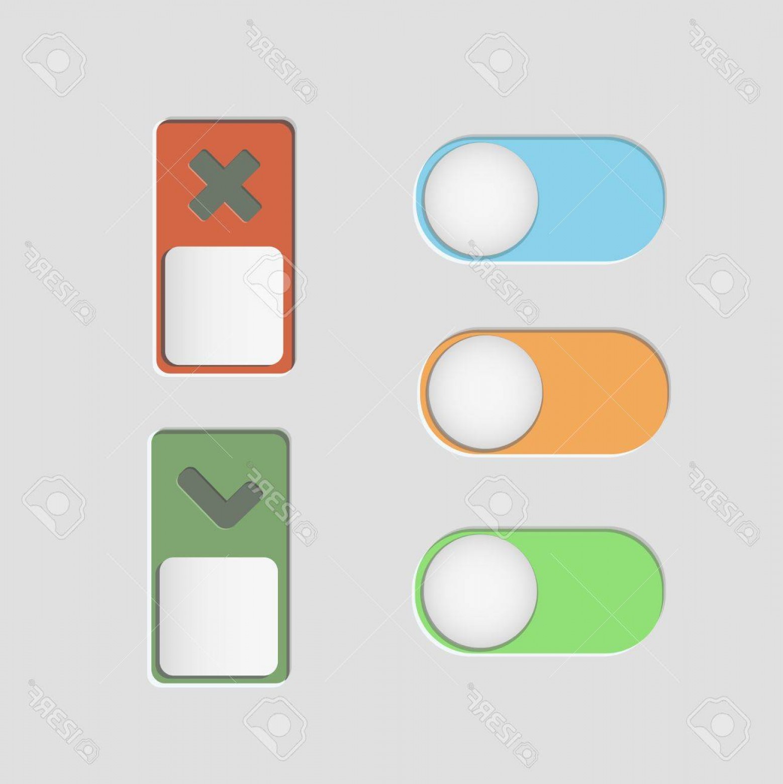 1558x1560 Photostock Vector Toggle Switch Icons And Check Mark Vector