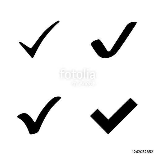 500x500 Black Check Mark Vector Icons Set Of Black Check Mark Icons