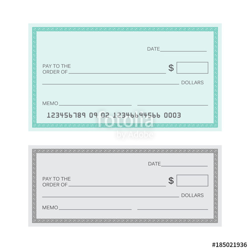 500x500 Blank Check Template Check Vector Template Banking Check