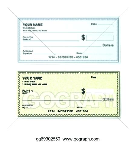 450x470 Vector Art Blank Bank Check Template Drawing Bank Check Template