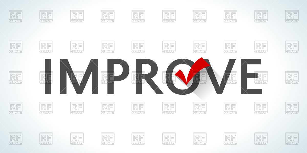 1200x600 Word Improve With Red Check Mark Vector Image Of Fonts Type