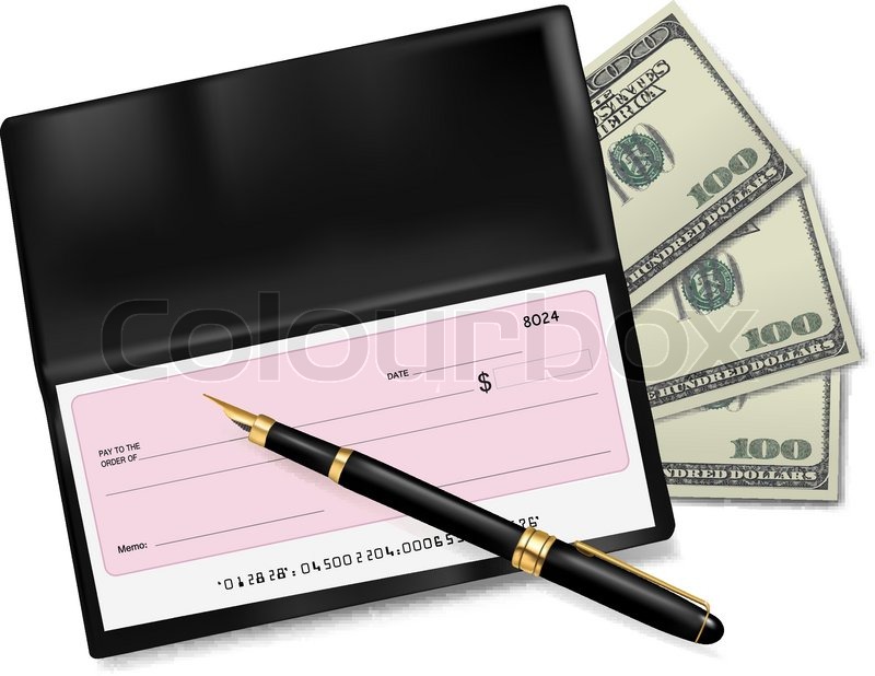 Black Checkbook With Check, Pen And Stock Vector Colourbox 800x618 Black Checkbook With Check, Pen And Stock Vector Colourbox
