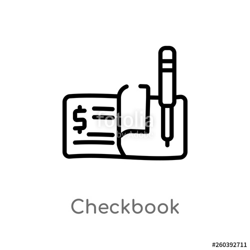 Outline Checkbook Vector Icon Isolated Black Simple Line Element 500x500 Outline Checkbook Vector Icon Isolated Black Simple Line Element
