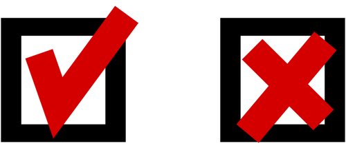 500x215 Tick And Cross Checkbox Vector Llustration