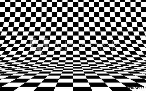 500x312 Checkerboard Curved Background Empty In Perspective, Vector