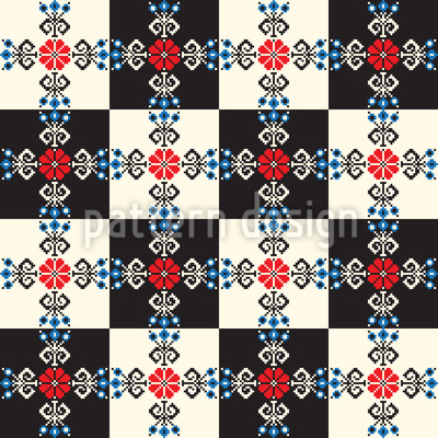 400x400 Hungarian Checkerboard Vector Ornament