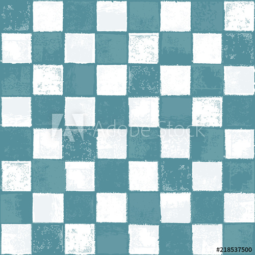 500x500 Seamless Vector Inky Stamped Distressed Turquoise And White