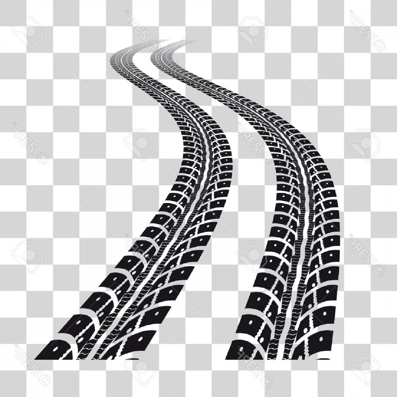 1560x1560 Photostock Vector Tire Tracks Vector Illustration On Checkered