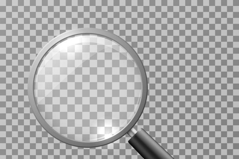 800x533 Realistic Magnifying Glass Isolated On Checkered Background Vector