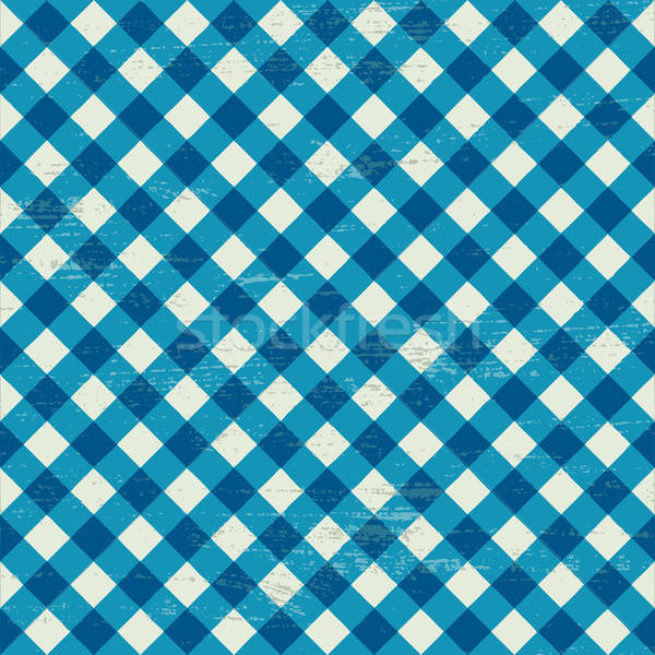 600x600 Scratched Blue And White Checkered Background Vector Illustration