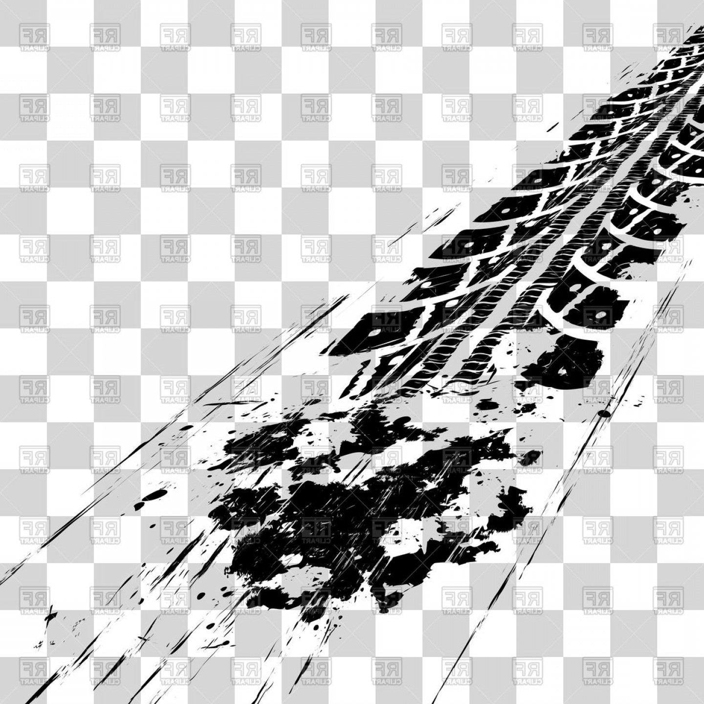 1440x1440 Tire Tracks On Checkered Background Vector Clipart Soidergi
