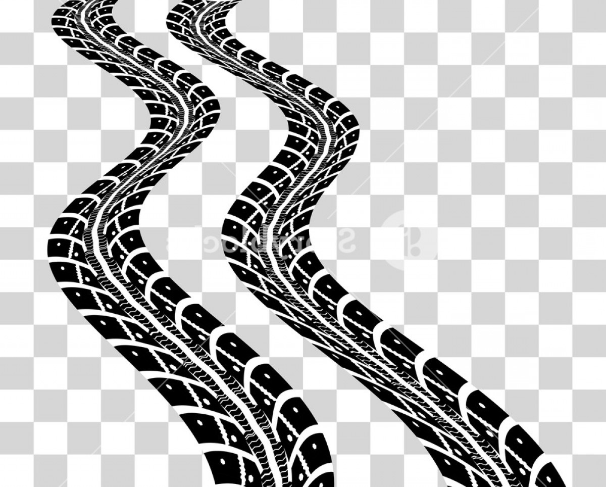 1200x964 Tire Tracks Vector Illustration On Checkered Background