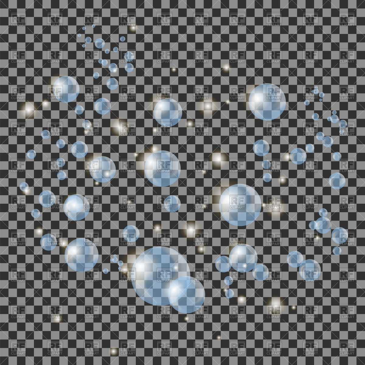 1200x1200 Transparent Water Bubbles On Checkered Background Vector Image