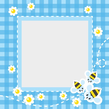 450x450 Frame Or Border For Card Or Photo With Funny Flying Bees