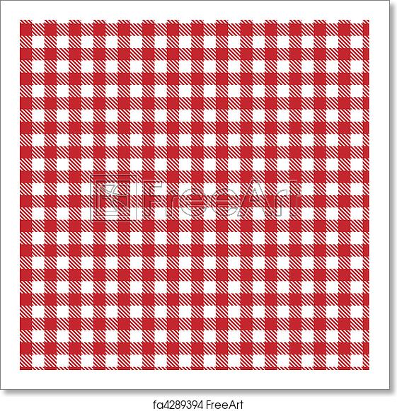 561x581 Free Art Print Of Red Vector Checkered Picnic Cloth Red Vector