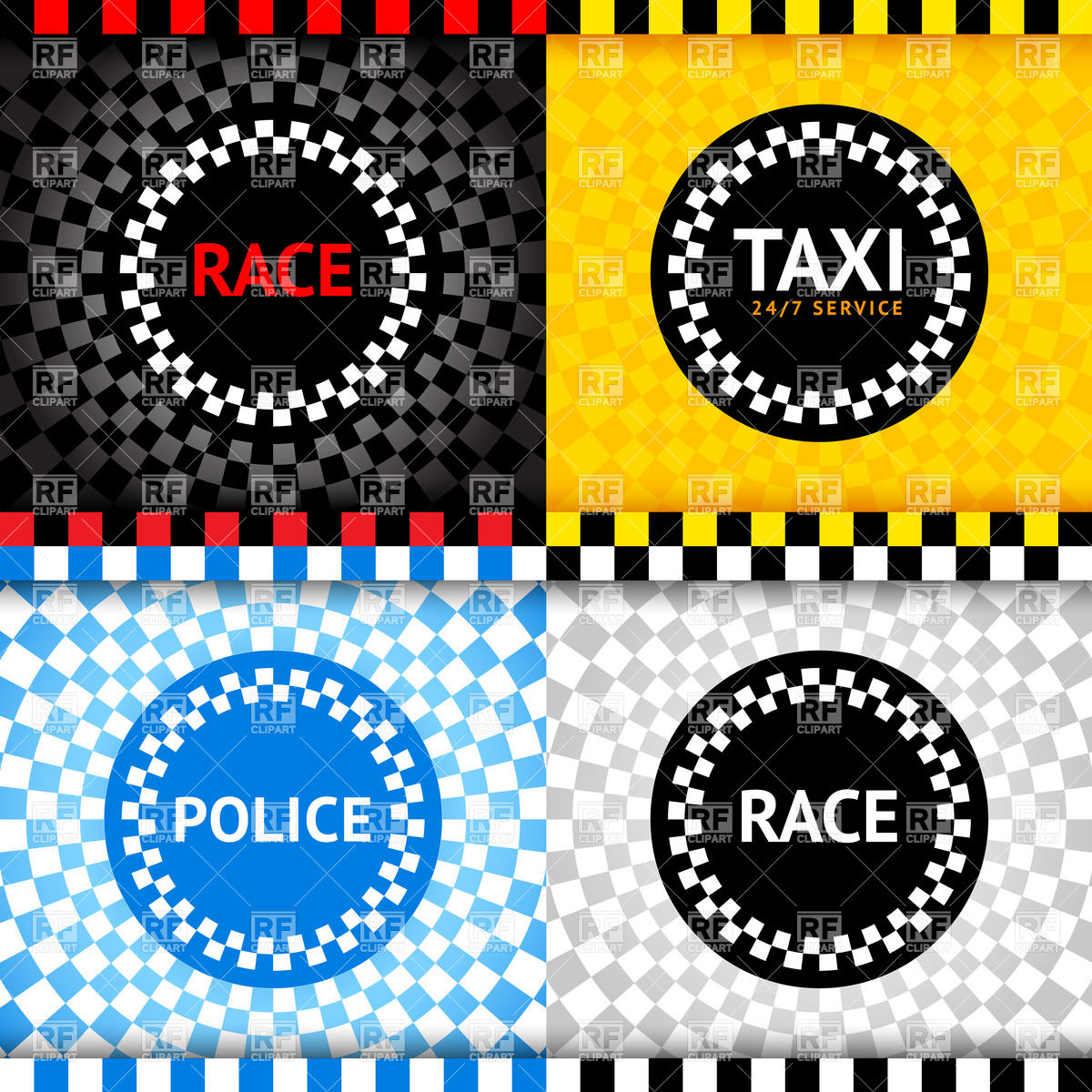 1200x1200 Round Emblems On Checkered Pattern Vector Image Of Backgrounds