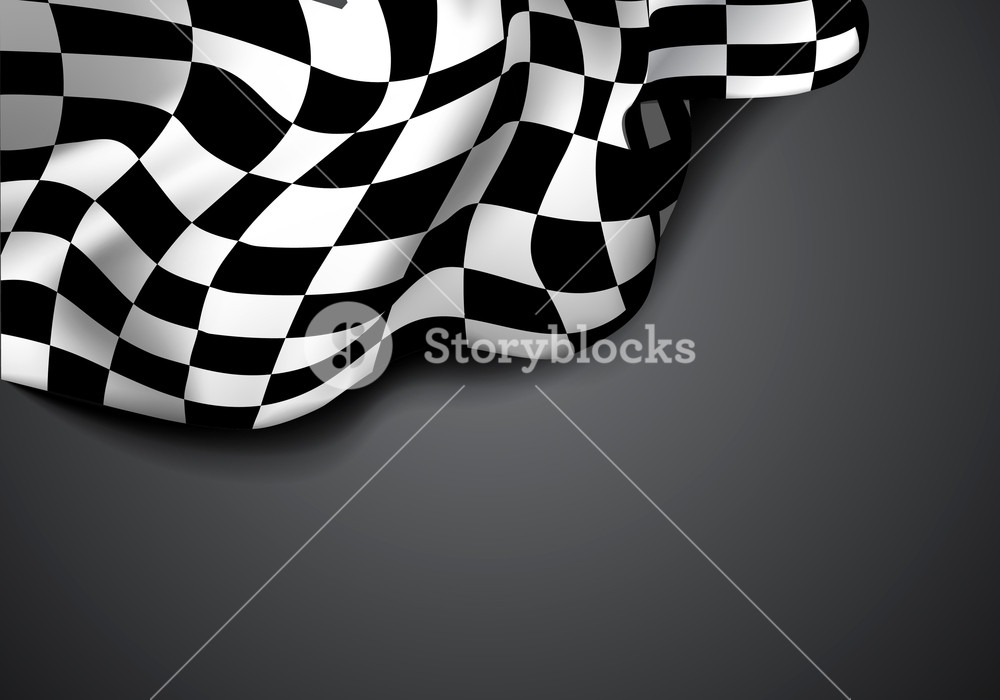 1000x700 Checkered Flag Vector Illustration On Dark Background Royalty