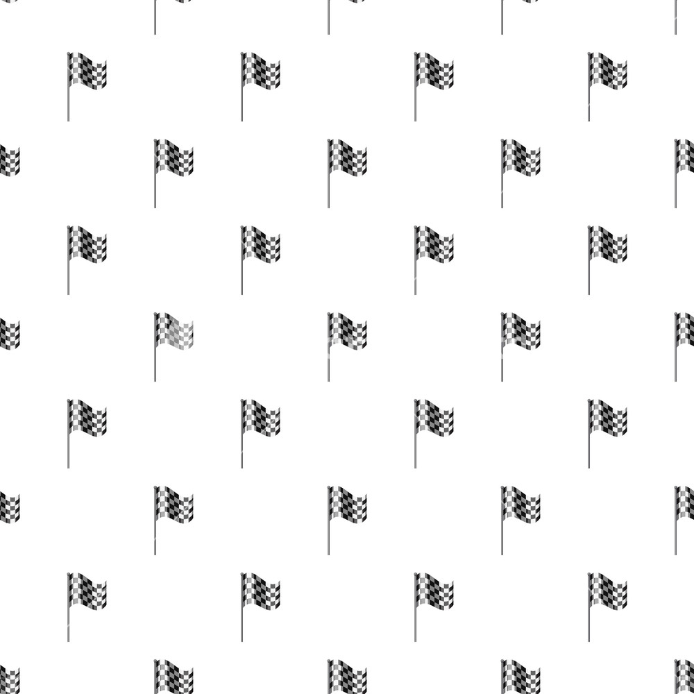 1000x1000 Chequered Flag Pattern Seamless Repeat In Cartoon Style Vector