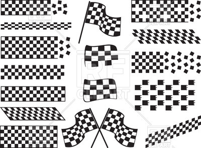 400x294 Race Finish Checkered Flags Vector Image Of Objects