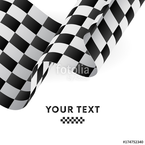 500x500 Waving Checkered Flag Racing Flag Vector Illustration Stock