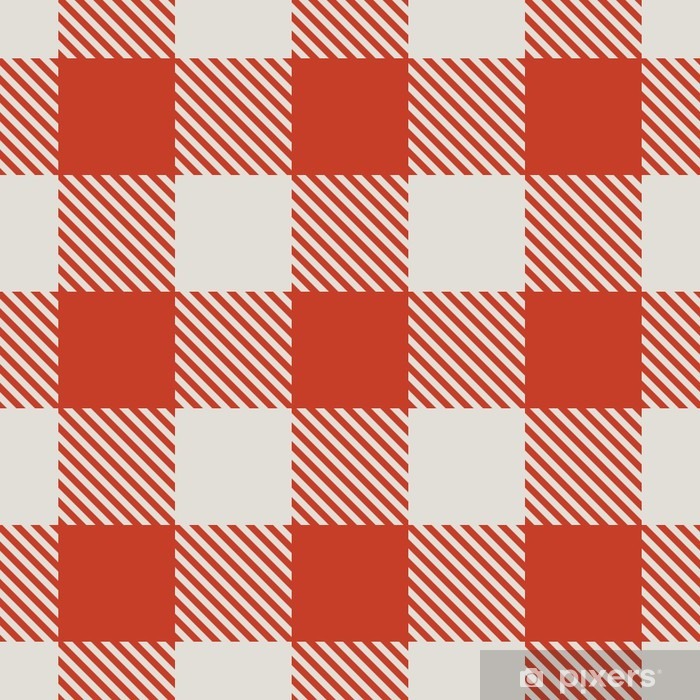 700x700 Seamless Red And White Tablecloth Vector Pattern Wall Mural