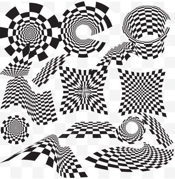 600x616 Checkered Vector Design Elements Illustrator Vector Pack
