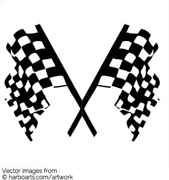 335x355 Download Checkered Racing Flags Crossed