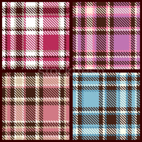 600x600 Set Of Seamless Checkered Vector Pattern Vector Illustration