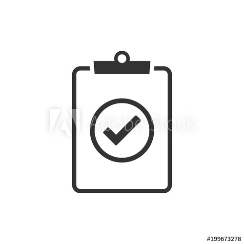 500x500 Checklist Icon Vector Illustration, Flat Design