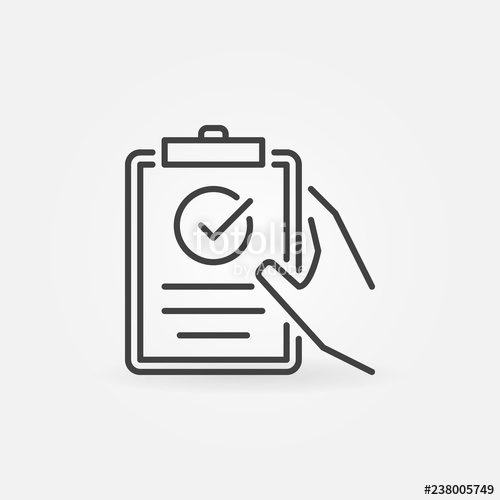 500x500 Clipboard With Checkmark In Hand Linear Icon Vector Checklist