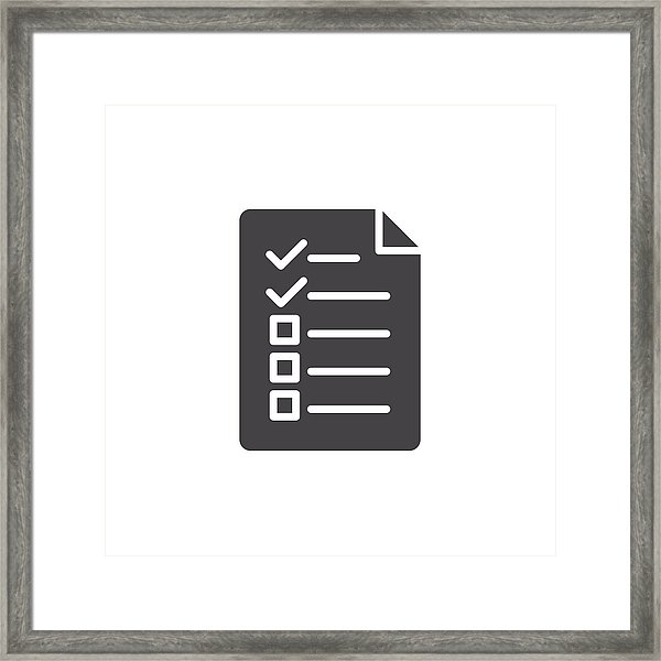 600x600 Test, Checklist Icon Vector Framed Print