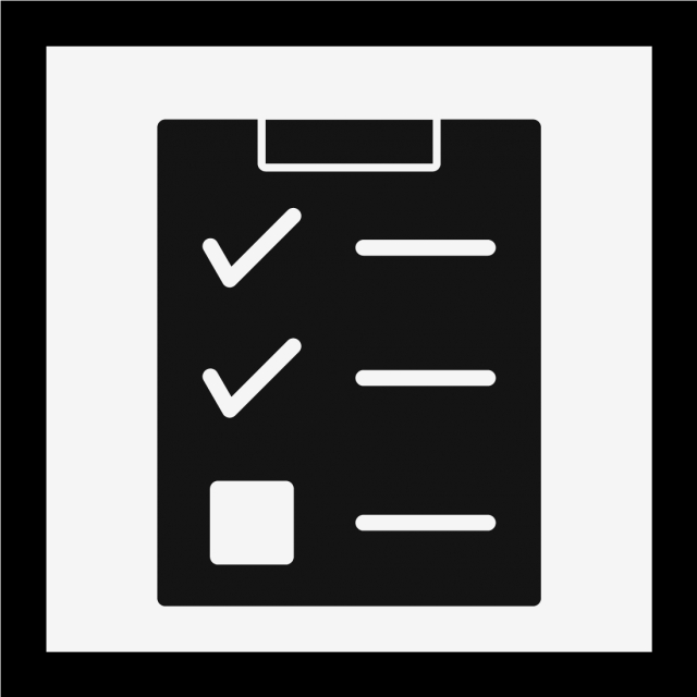 640x640 Vector Checklist Icon, Checklist Icon, Clip Board Icon, List Icon