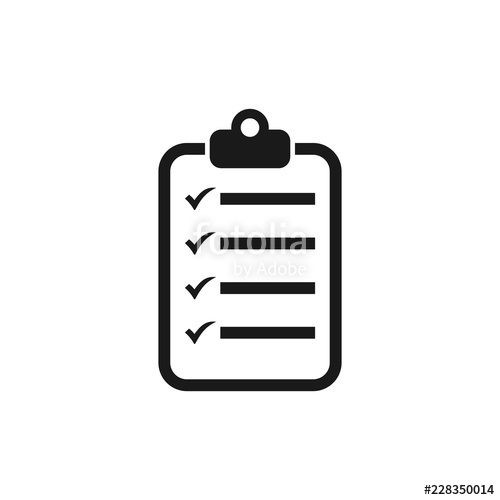 500x500 Checklist Icon Checklist Checkboard Icon Vector Stock Image