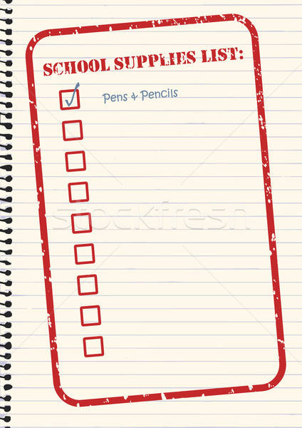 424x600 School Supplies Checklist Vector Vector Illustration Tim Hester