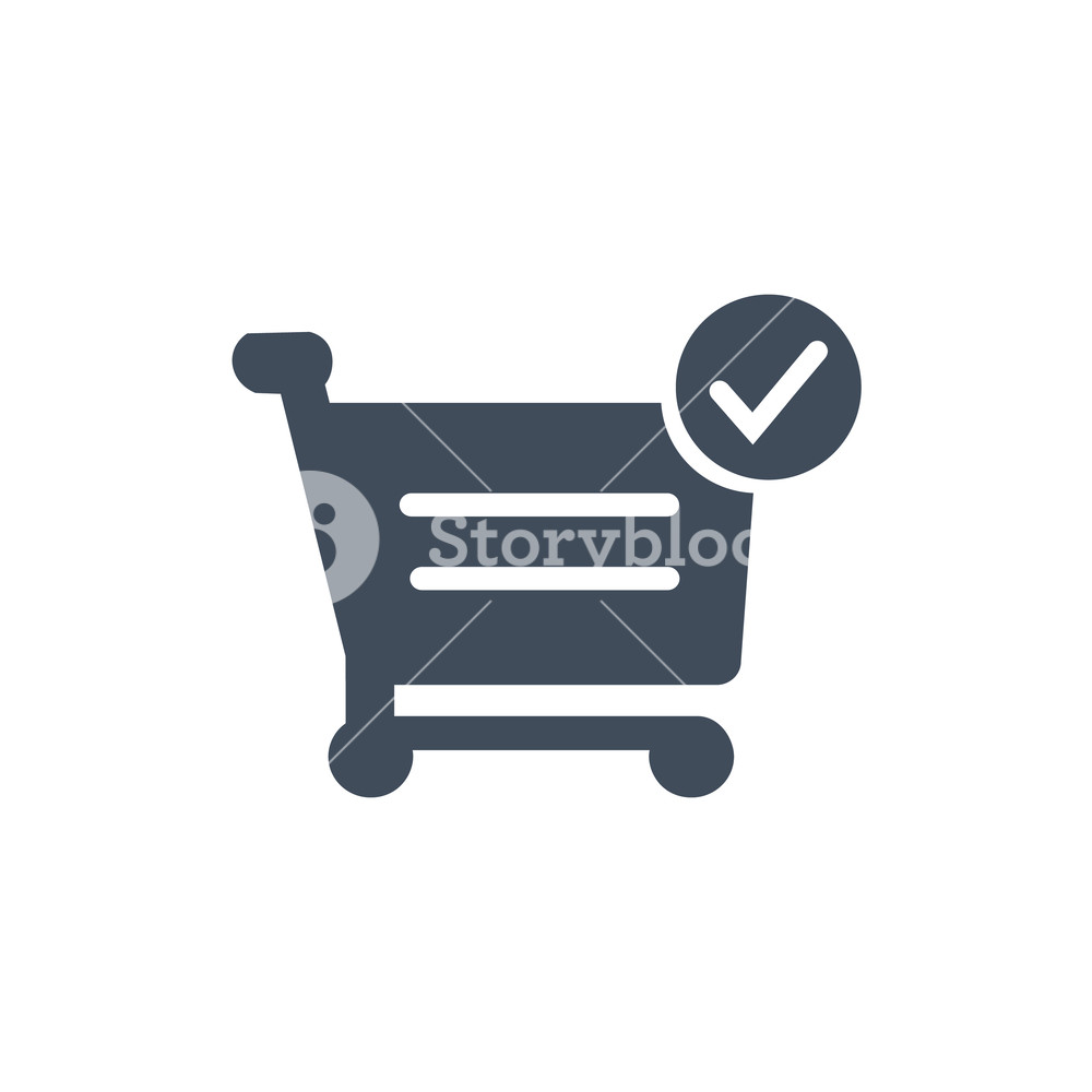 1000x1000 Shopping Cart And Checkmark Icon Vector Illustration For Web Site