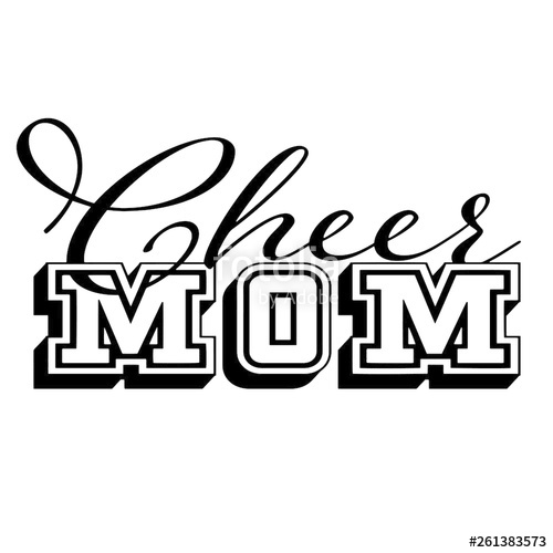 500x500 Cheer Mom Typography Isolated On White Background Stock Image