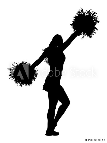373x500 Cheerleader Dancer Figure Vector Silhouette Illustration Isolated
