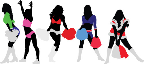 500x222 Cheerleader Silhouette Vector Free Vector Download
