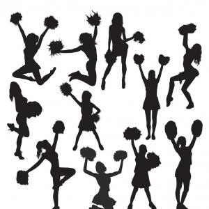 Cheer Silhouette Vector at Vectorified.com | Collection of Cheer ...