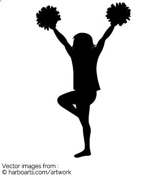 335x355 Download Cheerleading Standing Silhouette