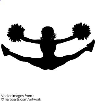 335x355 Download Cheerleaer Split Jump Silhouette