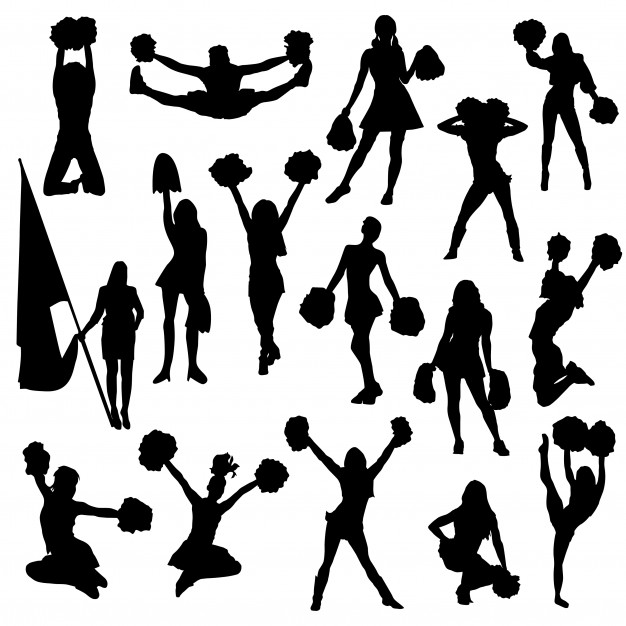 Cheerleader Silhouette Vector at Vectorified.com | Collection of ...