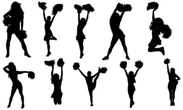 600x363 Girl Cheerleader Silhouette Vector Set Free Download