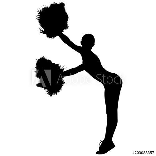 500x500 Girls Cheerleading Silhouette, Girl Cheerleading Clipart