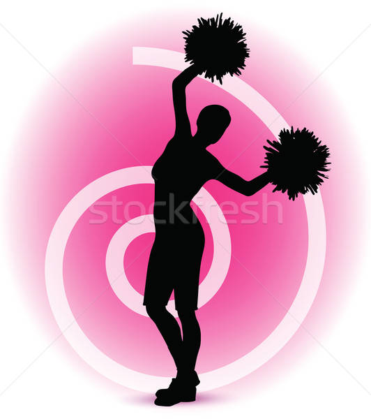 532x600 Funky Cheerleader Silhouette Vector Illustration Benguhan Ipekoz
